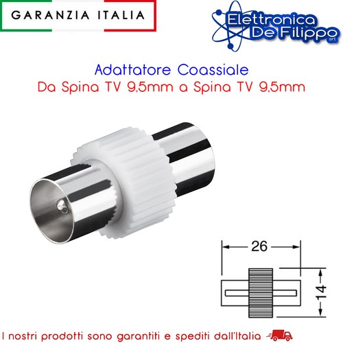 Adattatore coassiale spina - coassiale,