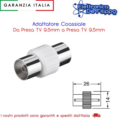 Adattatore coassiale presa - coassiale, da